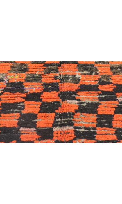 4 x 9 Vintage Checkered Moroccan Azilal Rug 21507