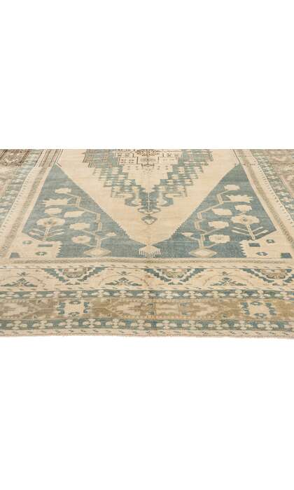 7 x 11 Vintage Green Turkish Oushak Rug 53681