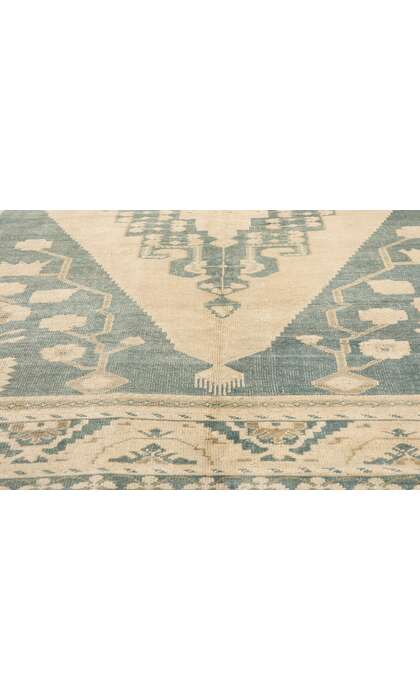 7 x 11 Vintage Green Turkish Oushak Rug 53681