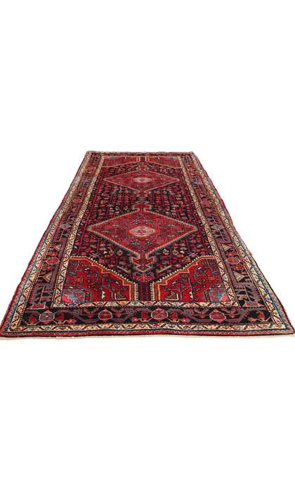 4 x 11 Vintage Persian Hamadan Rug 76051