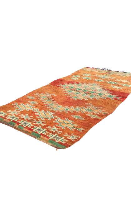 3 x 7 Vintage Orange Boujad Moroccan Rug 21839