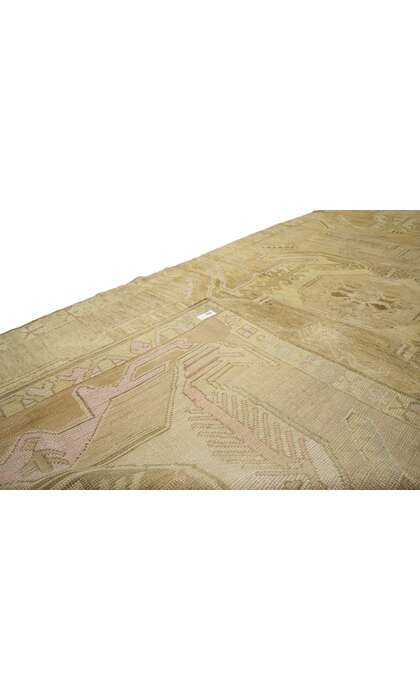 5 x 15 Vintage Neutral Turkish Oushak Rug 50582