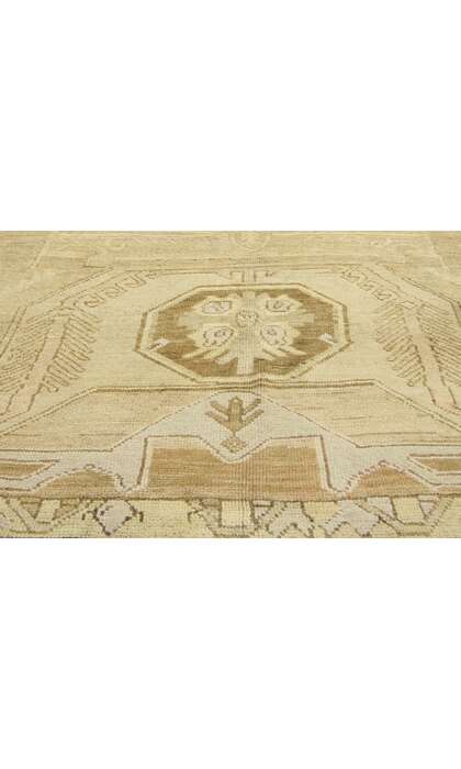 5 x 15 Vintage Neutral Turkish Oushak Rug 50582