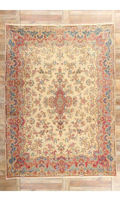 10 x 13 Vintage Persian Kerman Rug 74920
