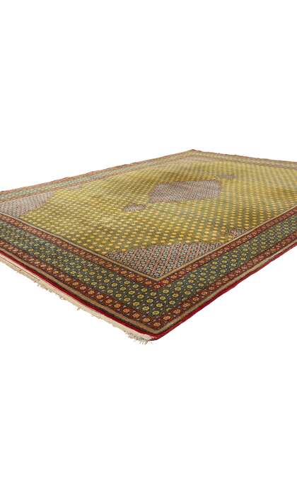 8 x 11 Vintage Yellow Persian Tabriz Rug 21683