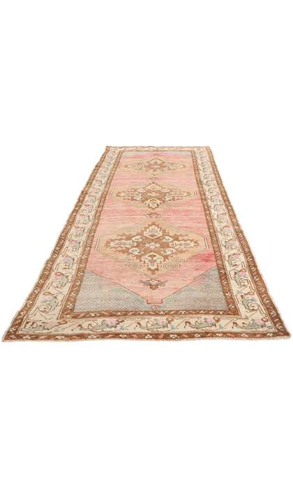 3 x 10 Vintage Pink Turkish Oushak Rug Runner 52805