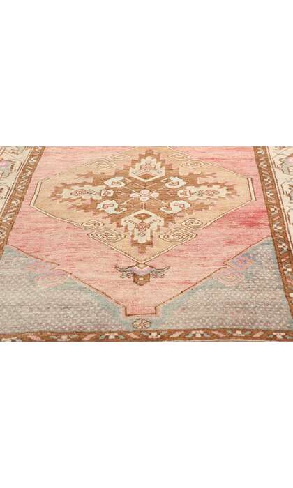 3 x 10 Vintage Pink Turkish Oushak Rug Runner 52805