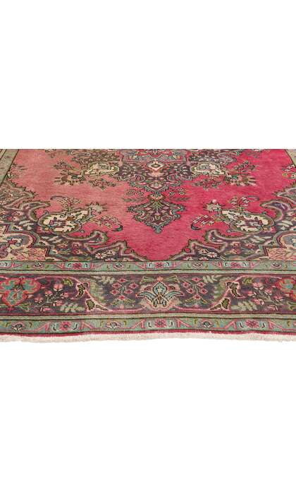7 x 10 Vintage Pink Persian Tabriz Rug 76465