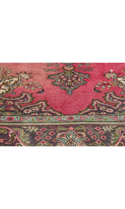 7 x 10 Vintage Pink Persian Tabriz Rug 76465