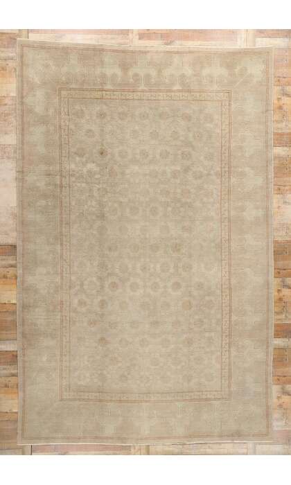 10 x 15 Vintage Muted Turkish Oushak Rug 50866