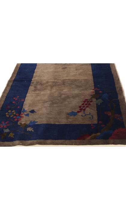 3 x 14 Antique Brown Chinese Floral Peking Rug Runner 78200