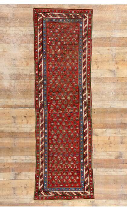 3 x 11 Antique Red Caucasian Shirvan Rug Runner 73231