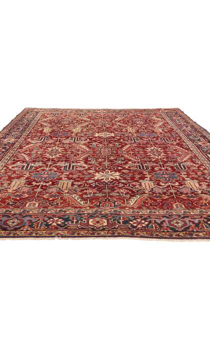 8 x 10 Antique Red Persian Dragon Serapi Heriz Rug 78767