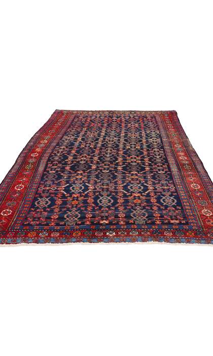 5 x 7 Antique Navy Blue Persian Kurdish Rug 61167