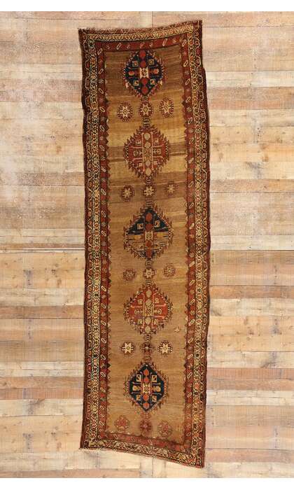 3 x 11 Antique Brown Persian Malayer Rug Runner 72514