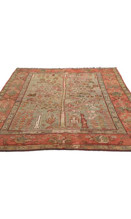 5 x 6 Antique Turkish Oushak Tree of Life Rug 74049