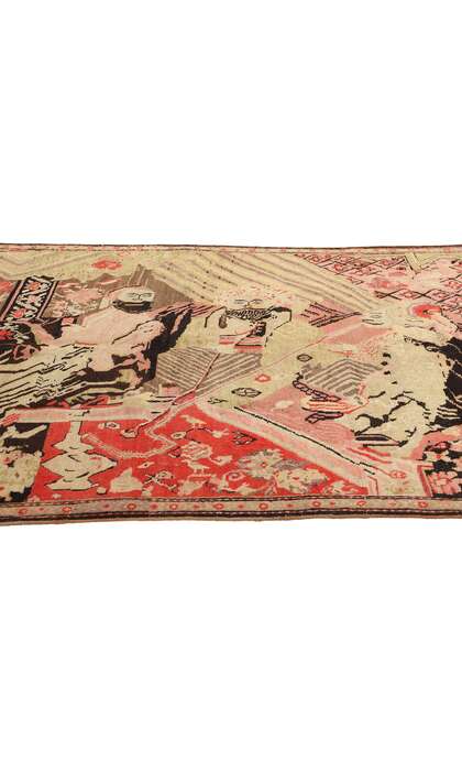 5 x 6 Antique Persian Karabagh Pictorial Rug 21697