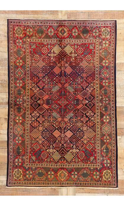 4 x 7 Antique Persian Kashan Rug 53758