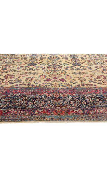 13 x 15 Antique Persian Floral Kerman Rug 77377