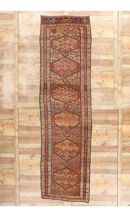 4 x 15 Antique Persian Sarab Rug Primitive Tribal Carpet Runner 78773