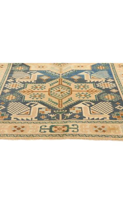 4 x 7 Vintage Blue Turkish Oushak Rug 53702