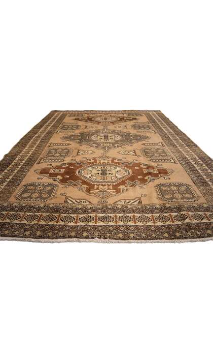 7 x 10 Vintage Brown Persian Ardabil Rug 72037