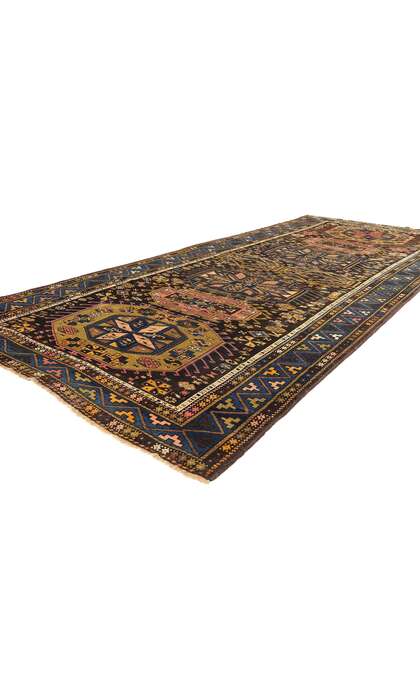 5 x 13 Antique Caucasian Baku Rug Azerbaijan Tribal Carpet Runner 78770