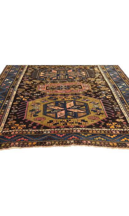 5 x 13 Antique Caucasian Baku Rug Azerbaijan Tribal Carpet Runner 78770