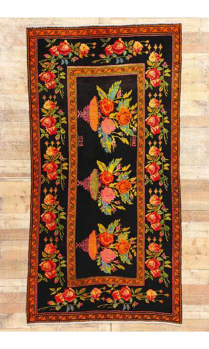 4 x 8 Antique Caucasian Rose Karabagh Rug 61061