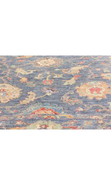 5 x 7 Modern Colorful Blue Oushak Rug 80972