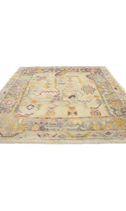 6 x 7 Colorful Oushak Modern Turkish Rug 52160