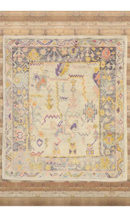 6 x 7 Colorful Oushak Modern Turkish Rug 52160