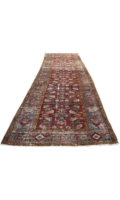 3 x 15 Antique-Worn Persian Malayer Rug Runner 60975