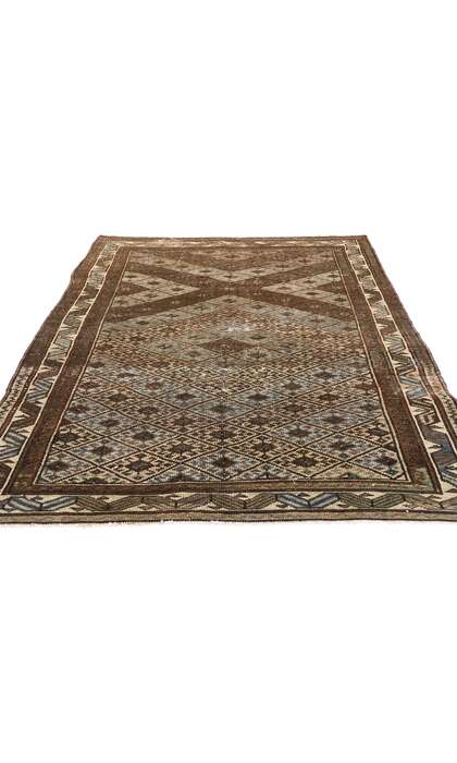 4 x 7 Distressed Antique-Worn Persian Hamadan Rug 61016