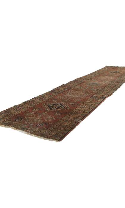 2 x 10 Distressed Antique-Worn Persian Heriz Rug 73166