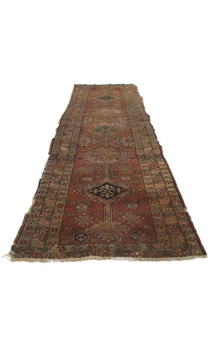 2 x 10 Distressed Antique-Worn Persian Heriz Rug 73166