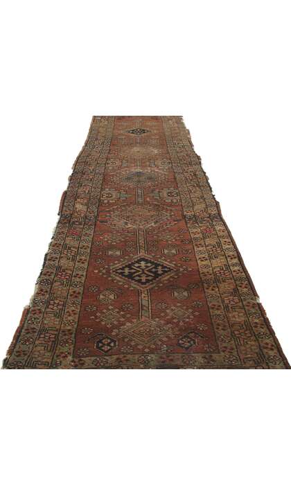 2 x 10 Distressed Antique-Worn Persian Heriz Rug 73166