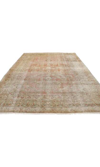 8 x 10 Distressed Antique Persian Lilihan Rug 74902