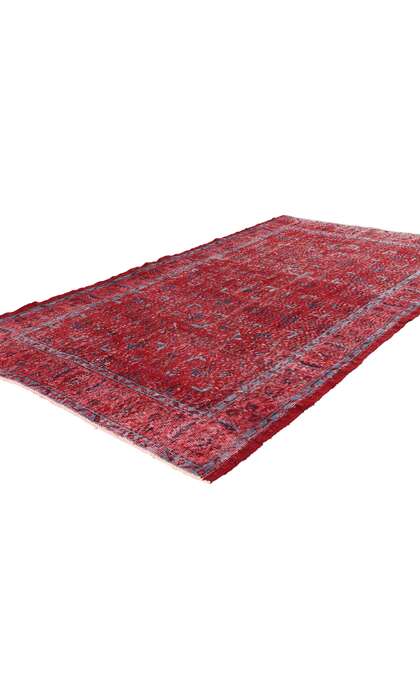 4 x 7 Distressed Vintage Red Turkish Sivas Rug 52012