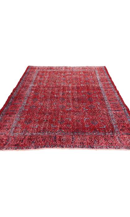 4 x 7 Distressed Vintage Red Turkish Sivas Rug 52012