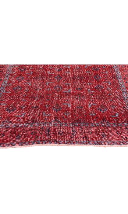 4 x 7 Distressed Vintage Red Turkish Sivas Rug 52012