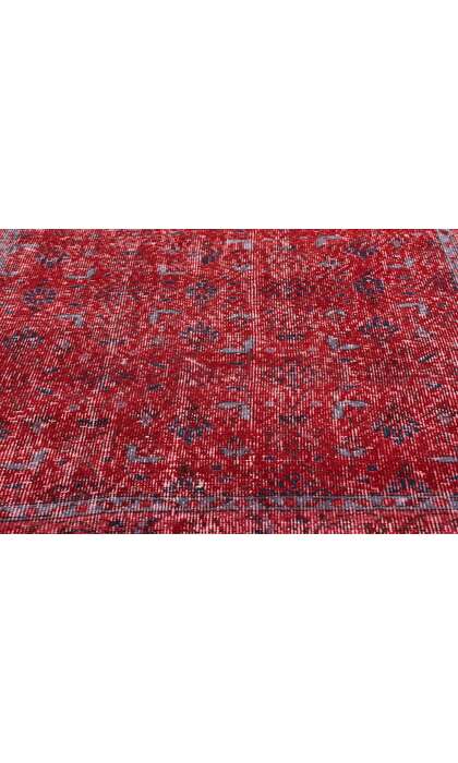 4 x 7 Distressed Vintage Red Turkish Sivas Rug 52012