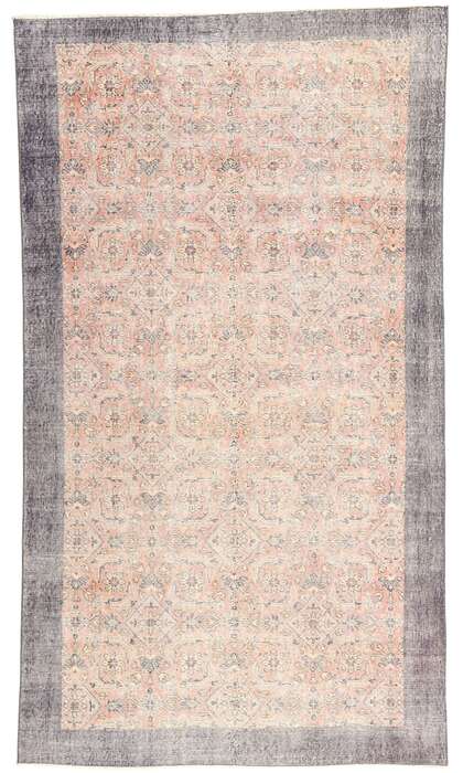 5 x 8 Distressed Vintage Pink Turkish Sivas Rug 53821