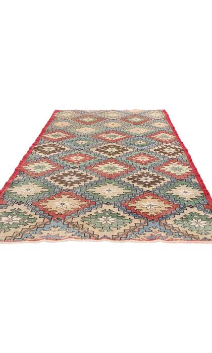 4 x 8 Distressed Vintage Turkish Sivas Rug 51996