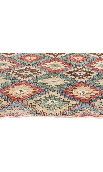 4 x 8 Distressed Vintage Turkish Sivas Rug 51996