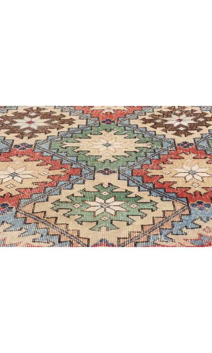 4 x 8 Distressed Vintage Turkish Sivas Rug 51996