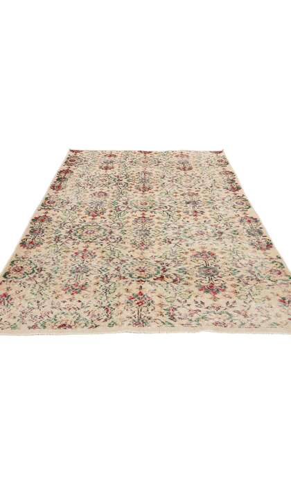 4 x 7 Distressed Vintage Turkish Sivas Rug 52011