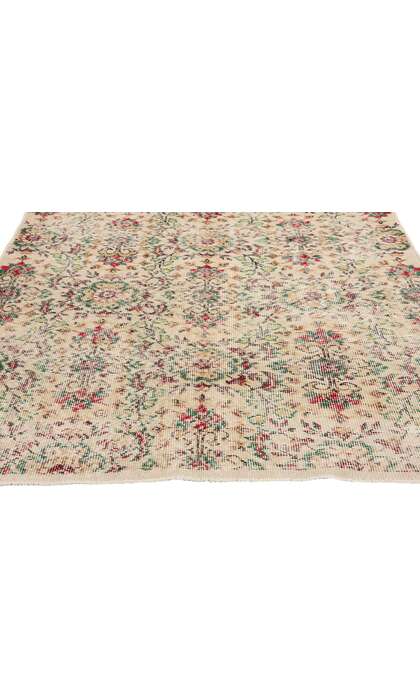 4 x 7 Distressed Vintage Turkish Sivas Rug 52011