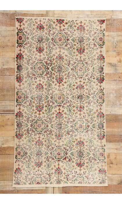 4 x 7 Distressed Vintage Turkish Sivas Rug 52011