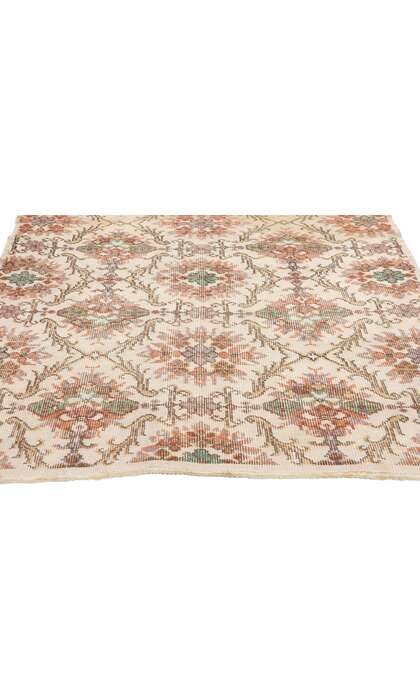 4 x 7 Distressed Vintage Turkish Sivas Rug 51944